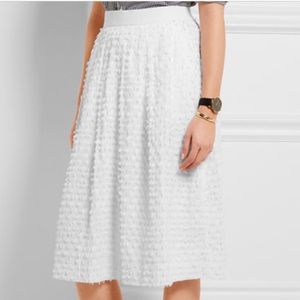 J Crew | White Textured Midi Skirt